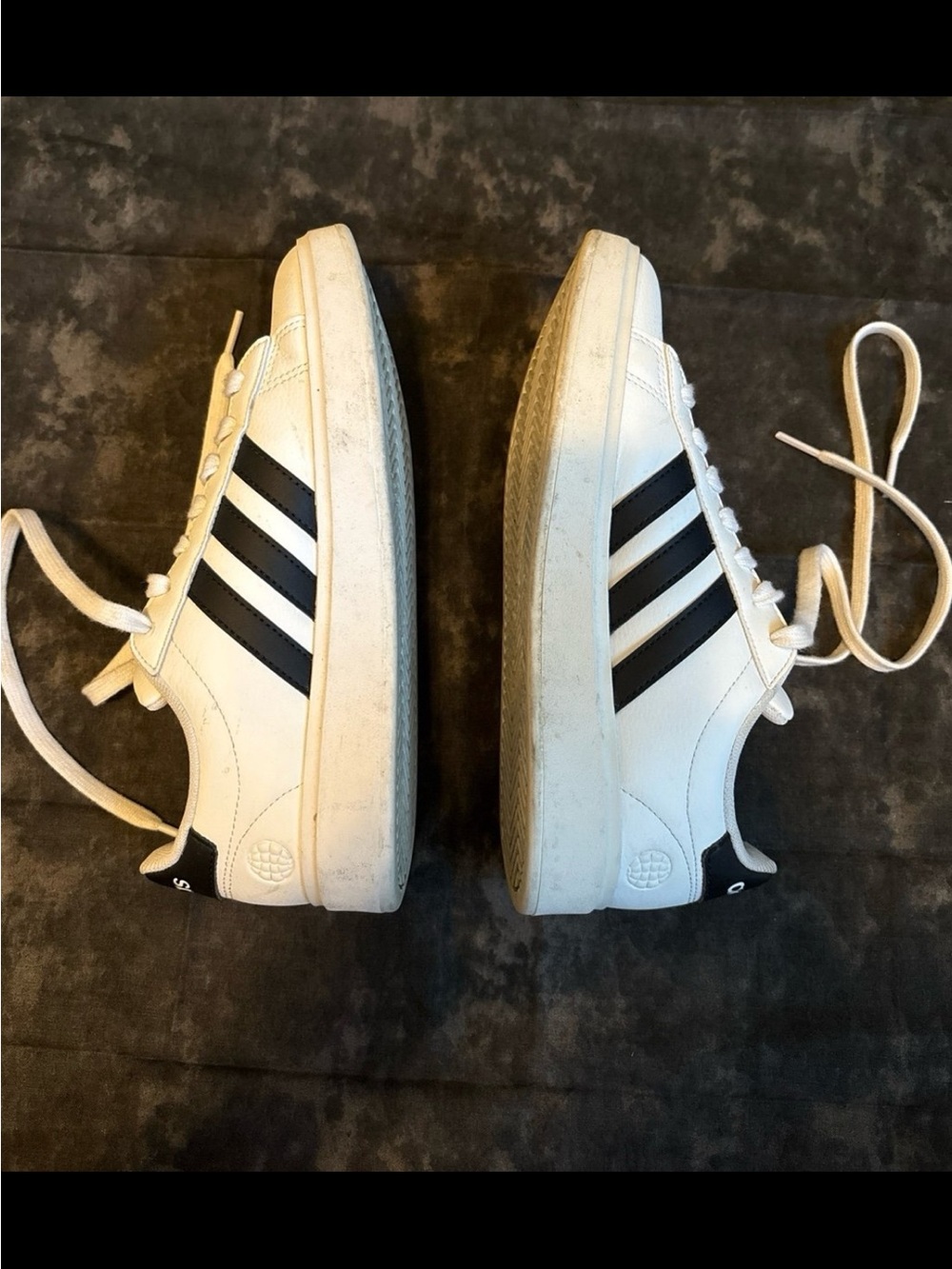adidas White and Black Low-Top Sneakers - Picture 2 of 7